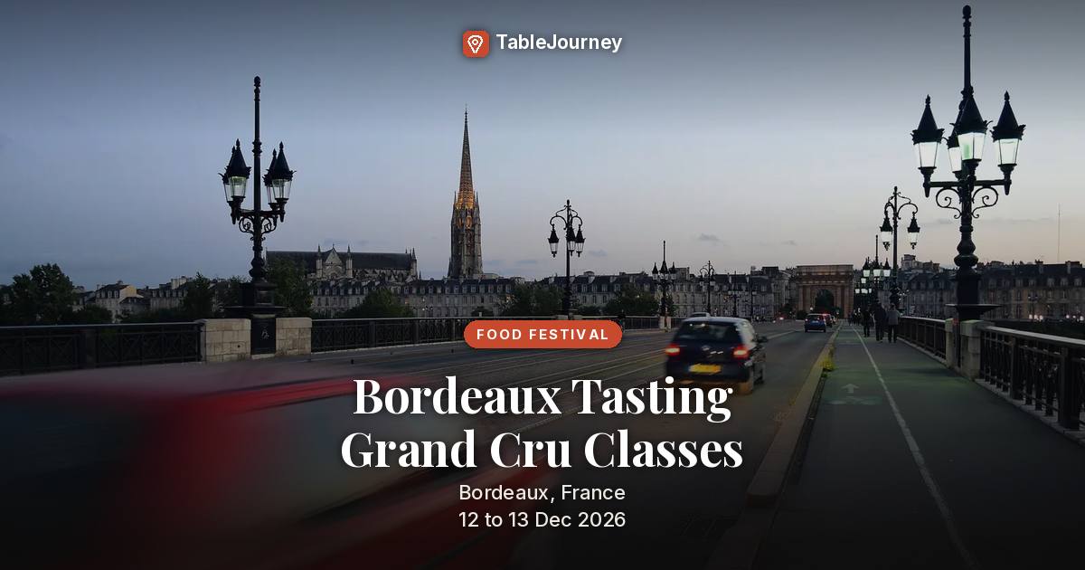 Bordeaux Tasting Grand Cru Classes 2026: Dec 12-13